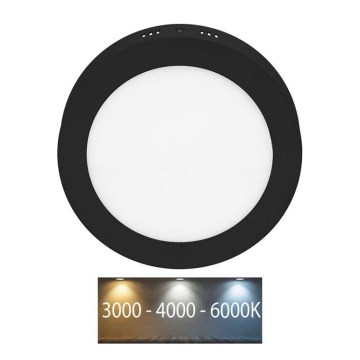 LED loftlampe LADA LED/12W/230V 3000/4000/6000K diameter 17 cm sort