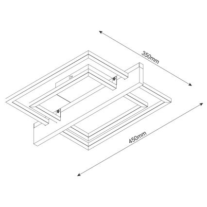 LED-loftlampe LARYSA LED/23W/230V 35x45 i fyrretræ