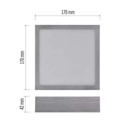 LED loftlampe NEXXO LED/12,5W/230V 3000/3500/4000K 17x17 cm skinnende krom