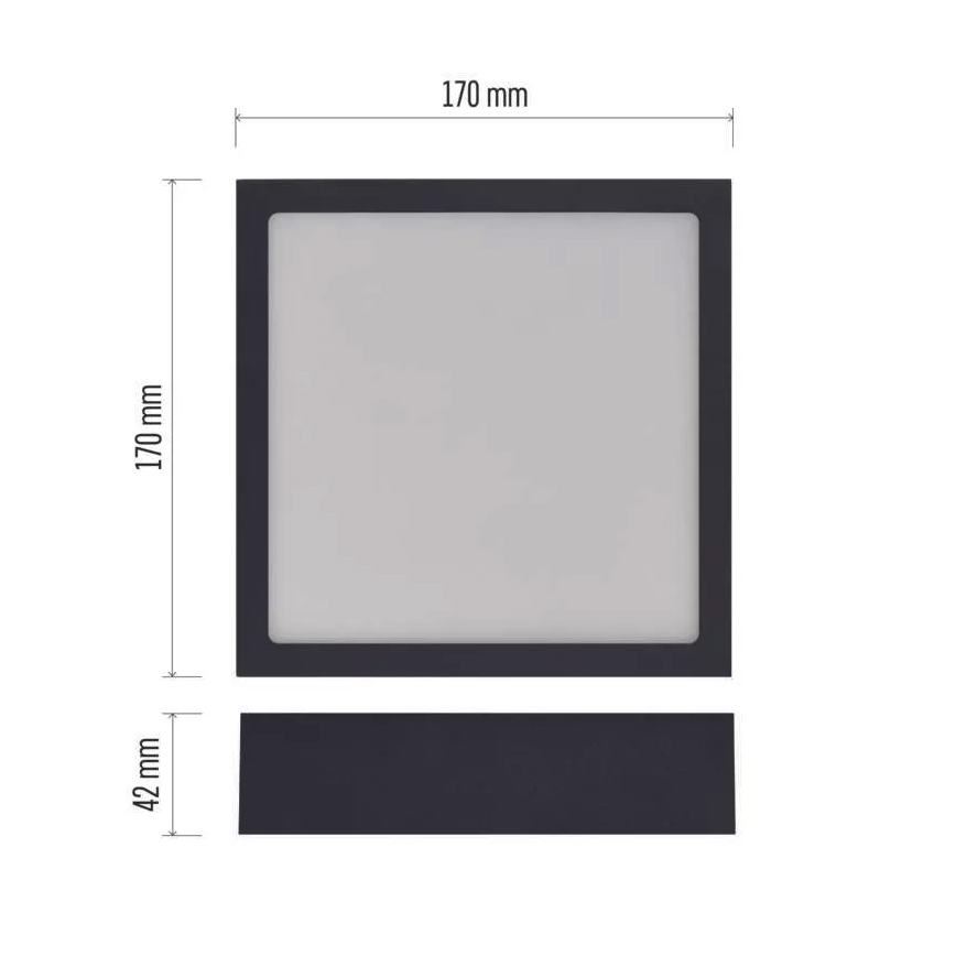 LED loftlampe NEXXO LED/12,5W/230V 3000/3500/4000K 17x17 cm sort