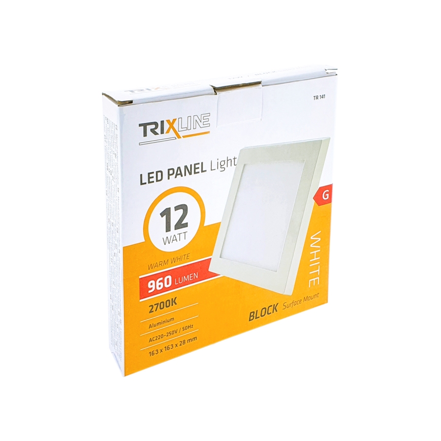 LED loftlampe LED/12W/230V 2700K 16,3x16,3 cm hvid