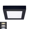 LED Loftlampe LED/12W/230V 3000/4000/6000K sort firkantet