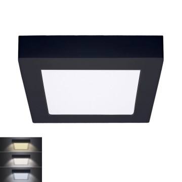 LED Loftlampe LED/12W/230V 3000/4000/6000K sort firkantet