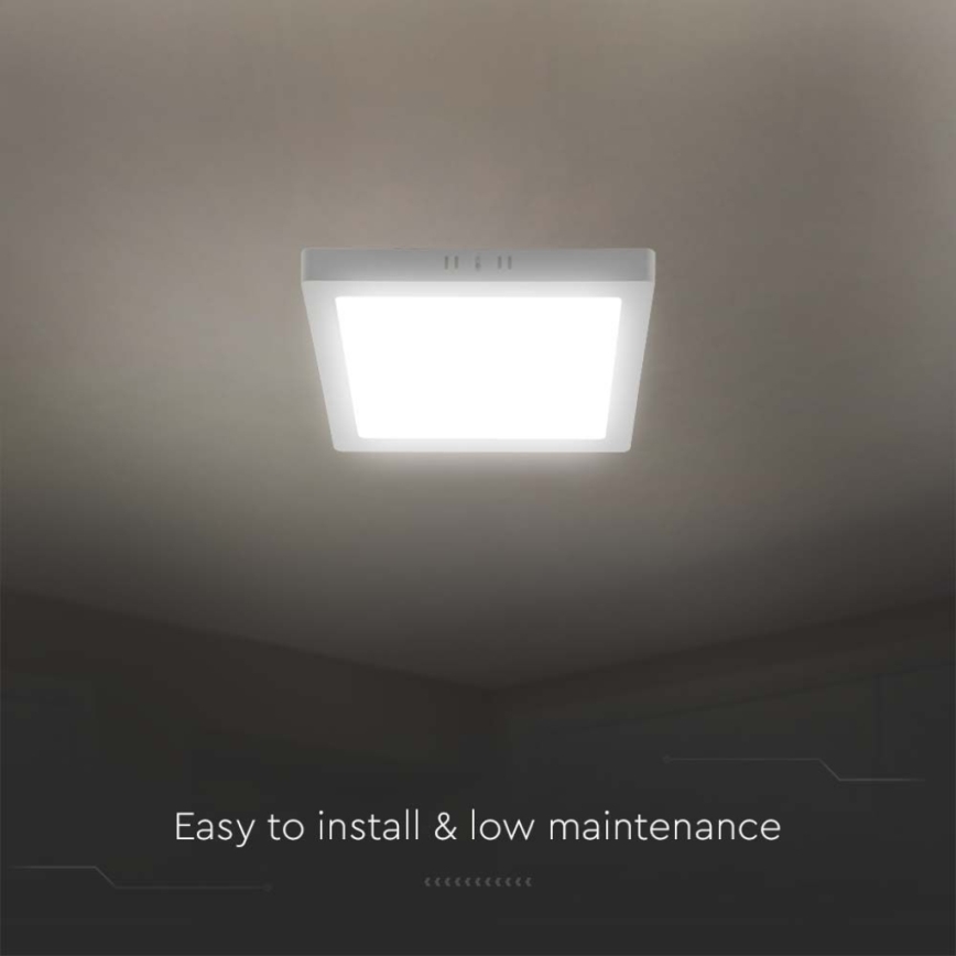 LED loftlampe LED/12W/230V 6500K 16,7x16,7 cm hvid