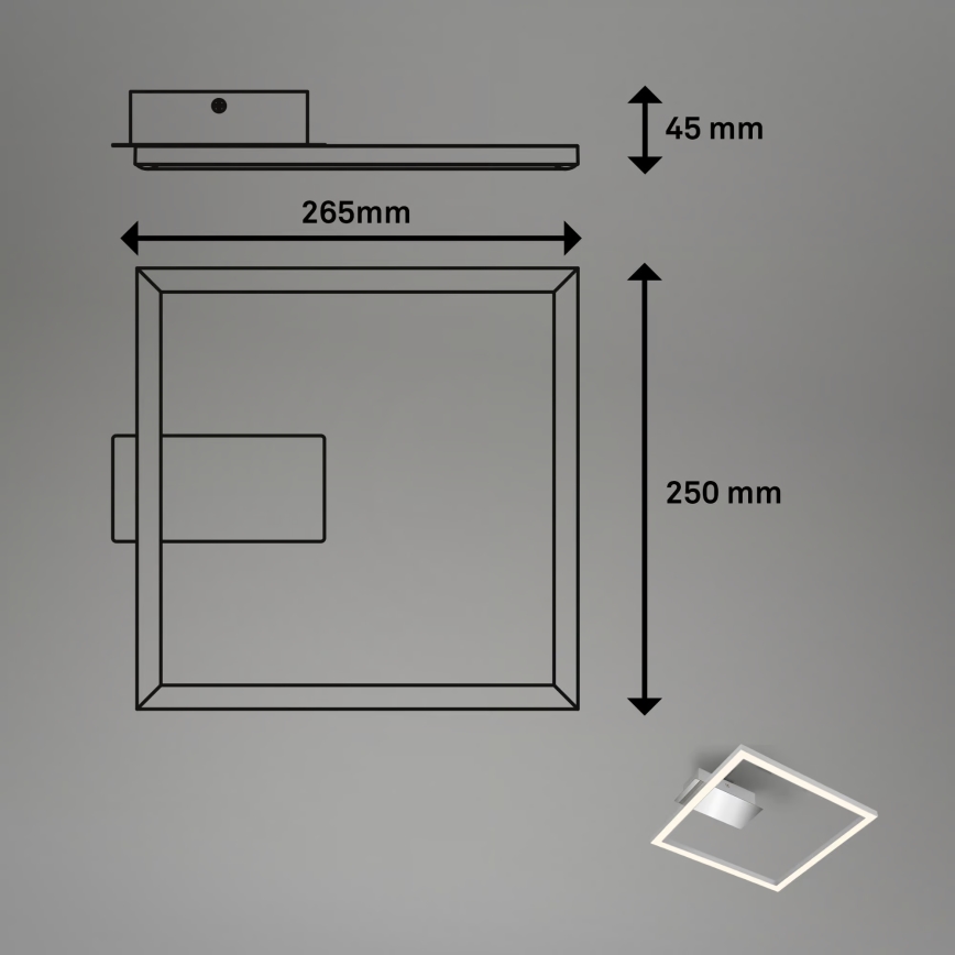 LED loftlampe LED/14W/230V mat krom