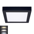 LED Loftlampe LED/18W/230V 3000/4000/6000K sort firkantet