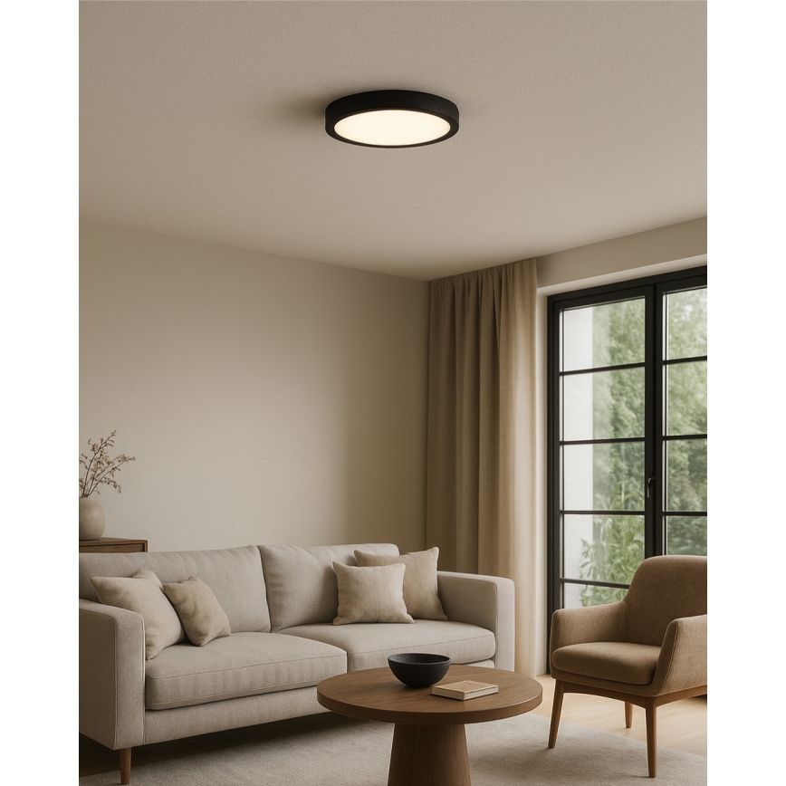 LED-loftlampe LED/18W/230V 3000/4000/6500K Ø 23 cm sort