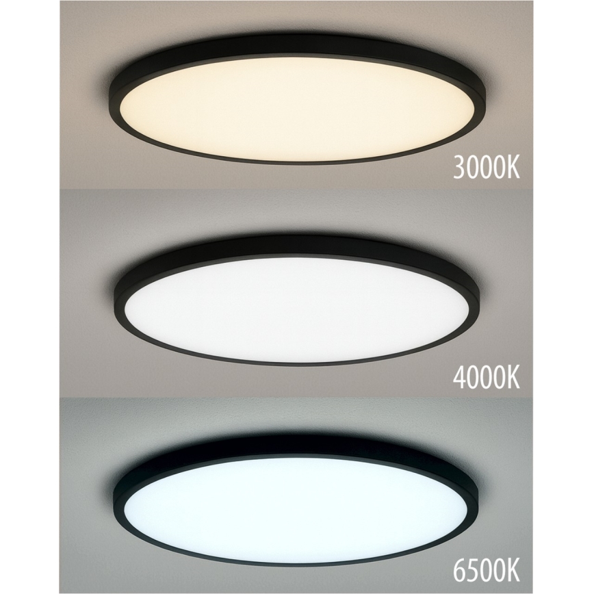 LED-loftlampe LED/18W/230V 3000/4000/6500K Ø 23 cm sort