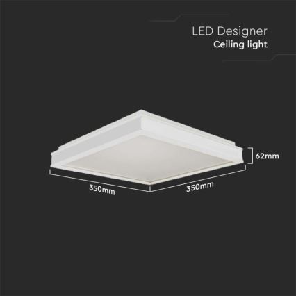 LED loftlampe LED/18W/230V 4000K 35x35 cm hvid