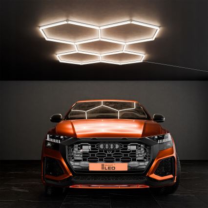 LED loftarmatur HEXAGON LED/192W/85-265V 4000K 298x209 cm CRI 90 IP54 hvid