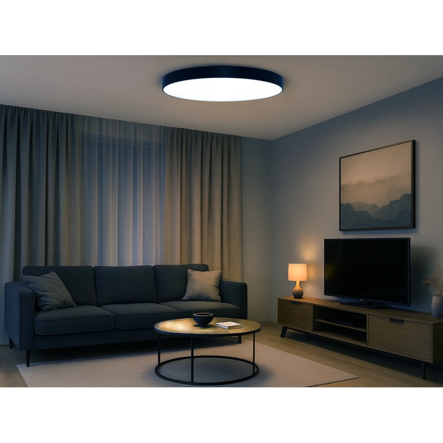 LED-loftlampe LED/200W/230V 3000/4000/6500K Ø 100 cm sort