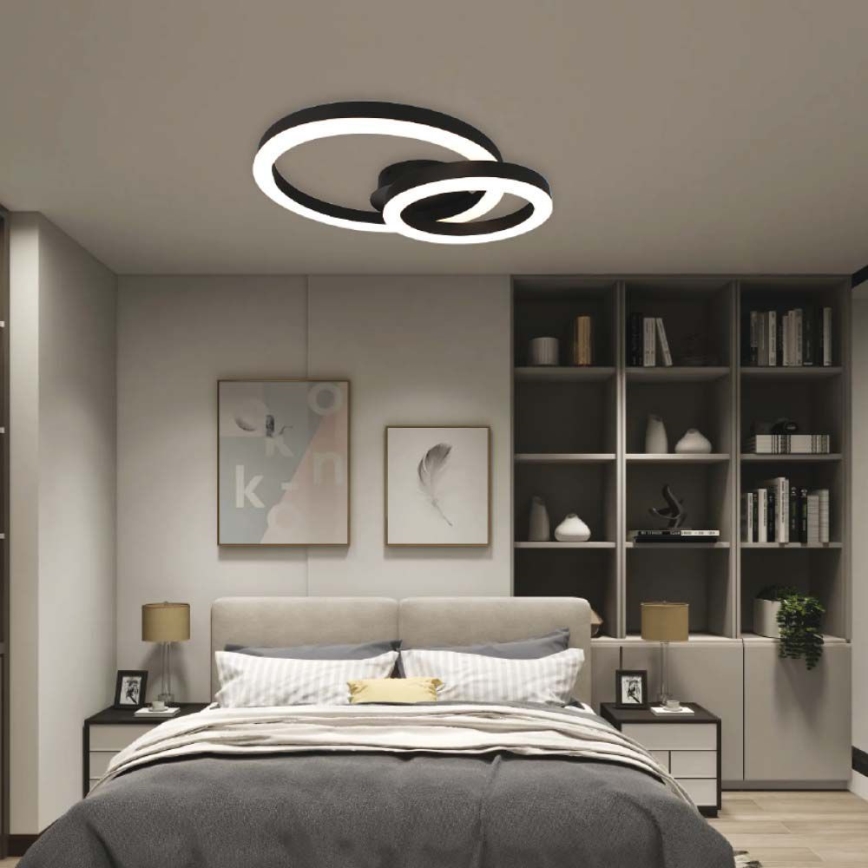 LED loftlampe LED/20W/230V 3000K sort