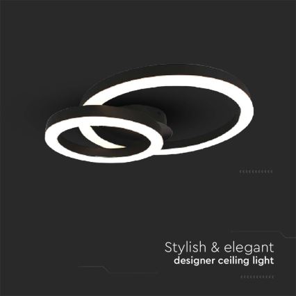 LED loftlampe LED/20W/230V 3000K sort