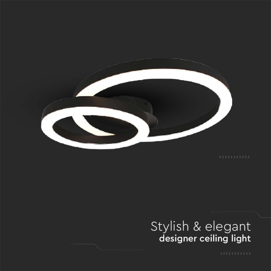 LED loftlampe LED/20W/230V 3000K sort