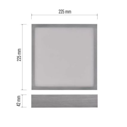 LED loftlampe NEXXO LED/21W/230 3000/3500/4000K 22,5x22,5 cm mat krom