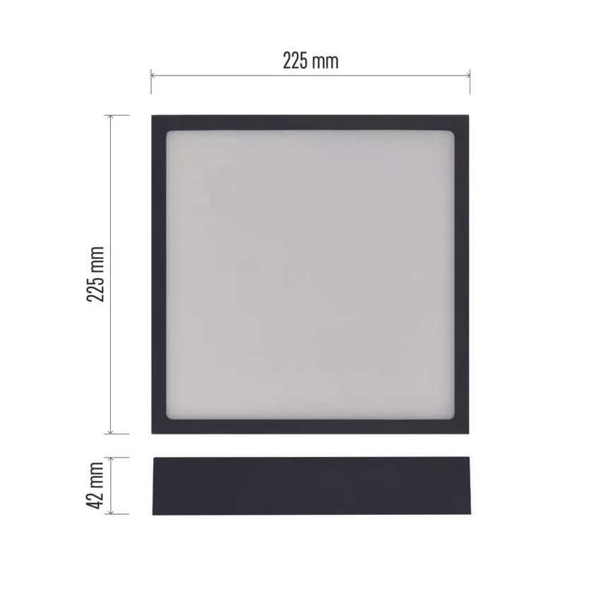 LED loftlampe NEXXO LED/21W/230V 3000/3500/4000K 22,5x22,5 cm sort