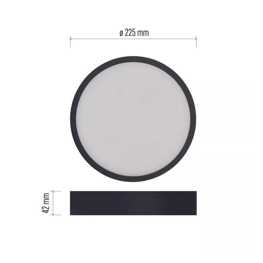 LED loftlampe NEXXO LED/21W/230V 3000/3500/4000K diam. 22,5 cm sort
