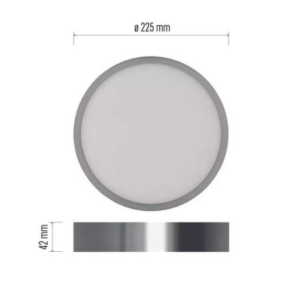 LED loftlampe NEXXO LED/21W/230V 3000/3500/4000K diameter 22,5 cm skinnende krom