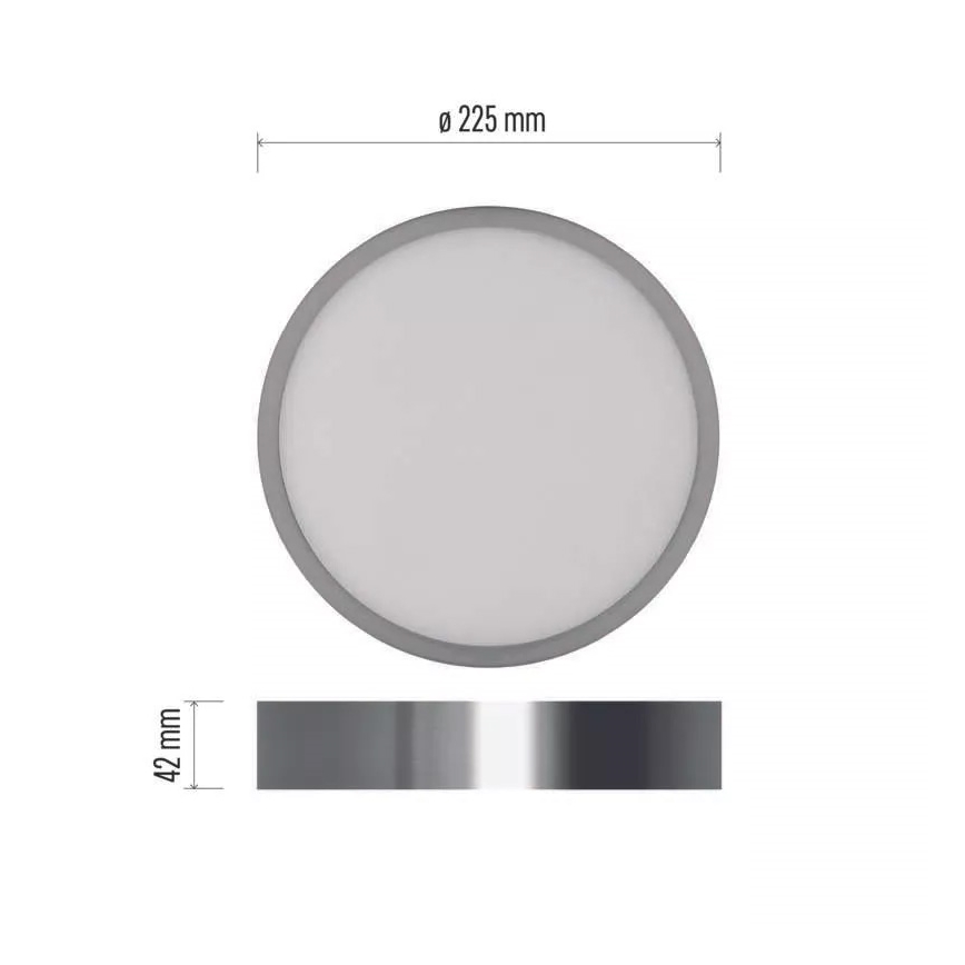 LED loftlampe NEXXO LED/21W/230V 3000/3500/4000K diameter 22,5 cm skinnende krom