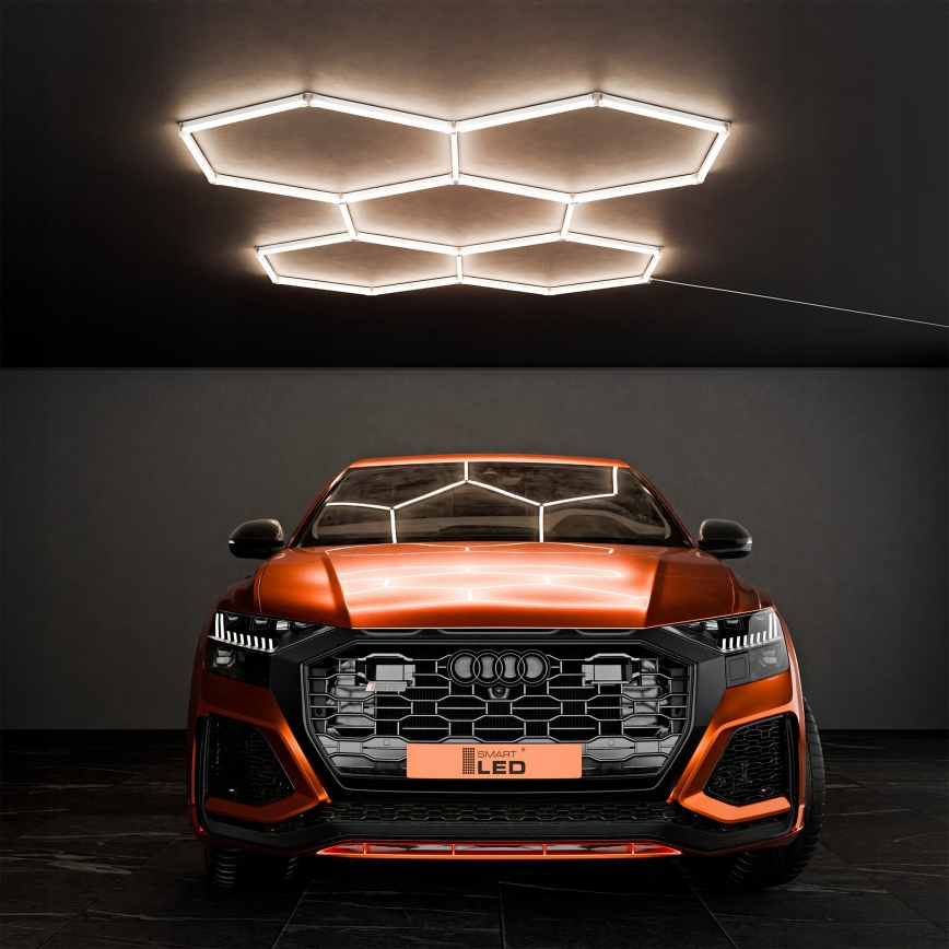 LED loftlampe HEXAGON LED/240W/85-265V 4000K 298x209 cm CRI 90 IP44 hvid