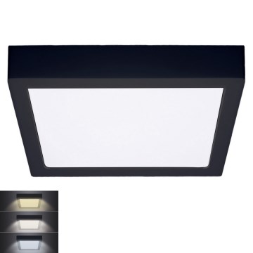 LED loftlampe LED/24W/230V 3000/4000/6000K sort kantet