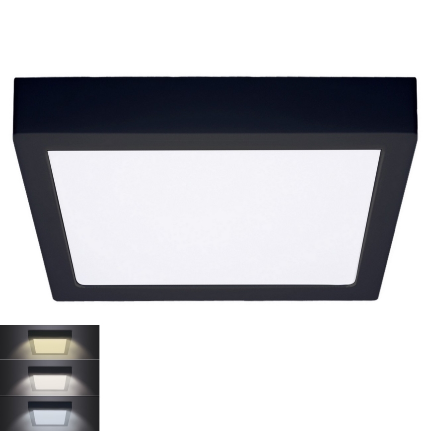 LED loftlampe LED/24W/230V 3000/4000/6000K sort kantet