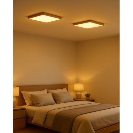 LED-loftlampe LED/24W/230V 3000/4000/6500K 30x30 cm beige