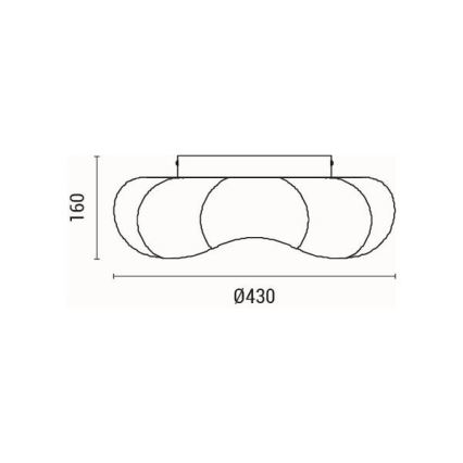 LED loftlampe LED/24W/230V 3000K sort diameter 43 cm