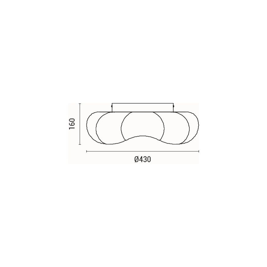 LED loftlampe LED/24W/230V 3000K sort diameter 43 cm