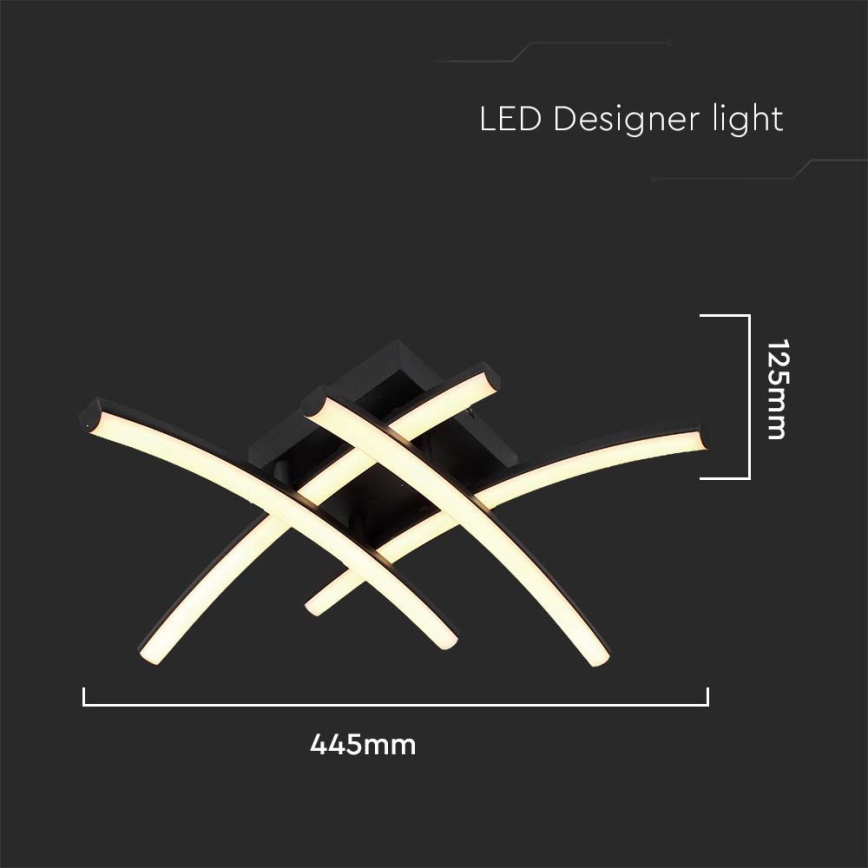 LED loftlampe LED/24W/230V 3000K sort