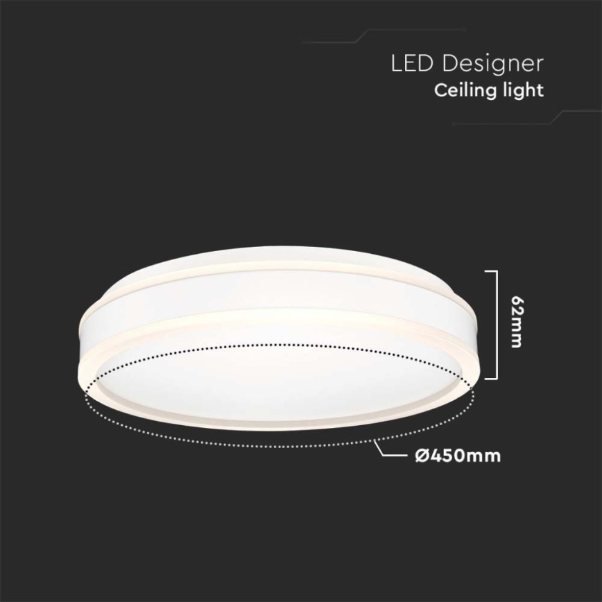 LED loftlampe LED/24W/230V 4000K hvid