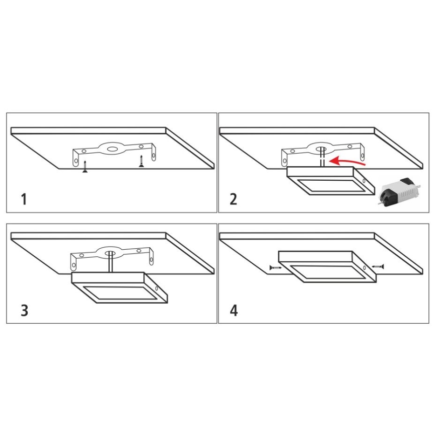 LED loftlampe LED/24W/230V 6500K 28x28 cm hvid