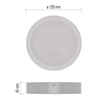 LED loftlampe LED/24W/230V diameter 22 cm hvid