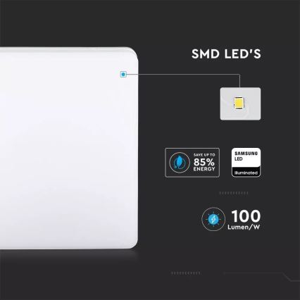 LED loftlampe LED/25W/230V 30x30 cm IP44