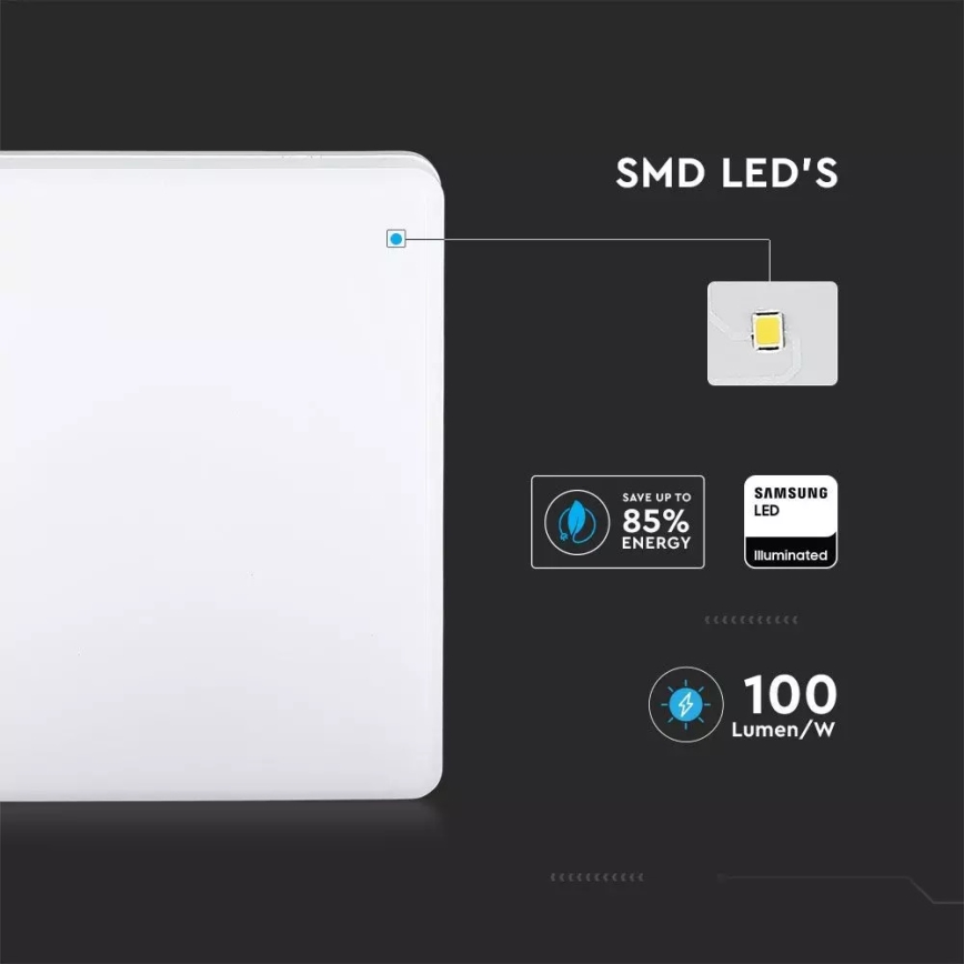 LED loftlampe LED/25W/230V 30x30 cm IP44