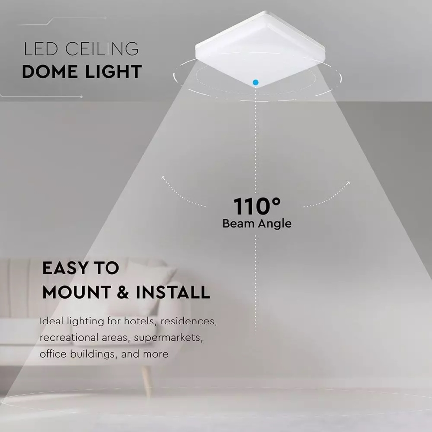 LED loftlampe LED/25W/230V 30x30 cm IP44