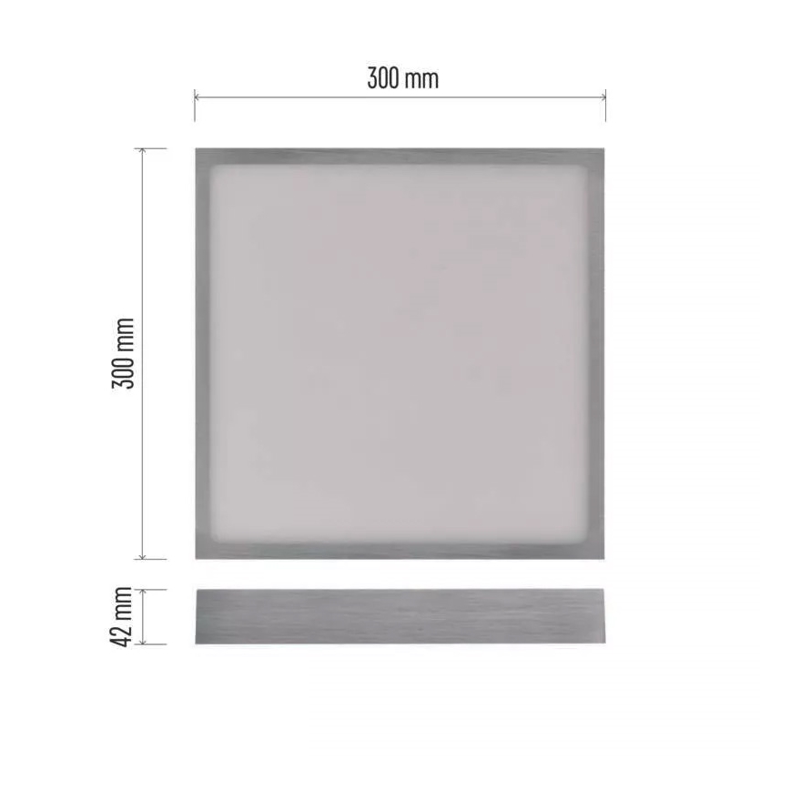 LED loftlampe NEXXO LED/28,5W/230V 3000/3500/4000K 30x30 cm mat krom