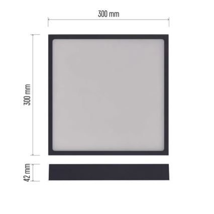 LED loftlampe NEXXO LED/28,5W/230V 3000/3500/4000K 30x30 cm sort
