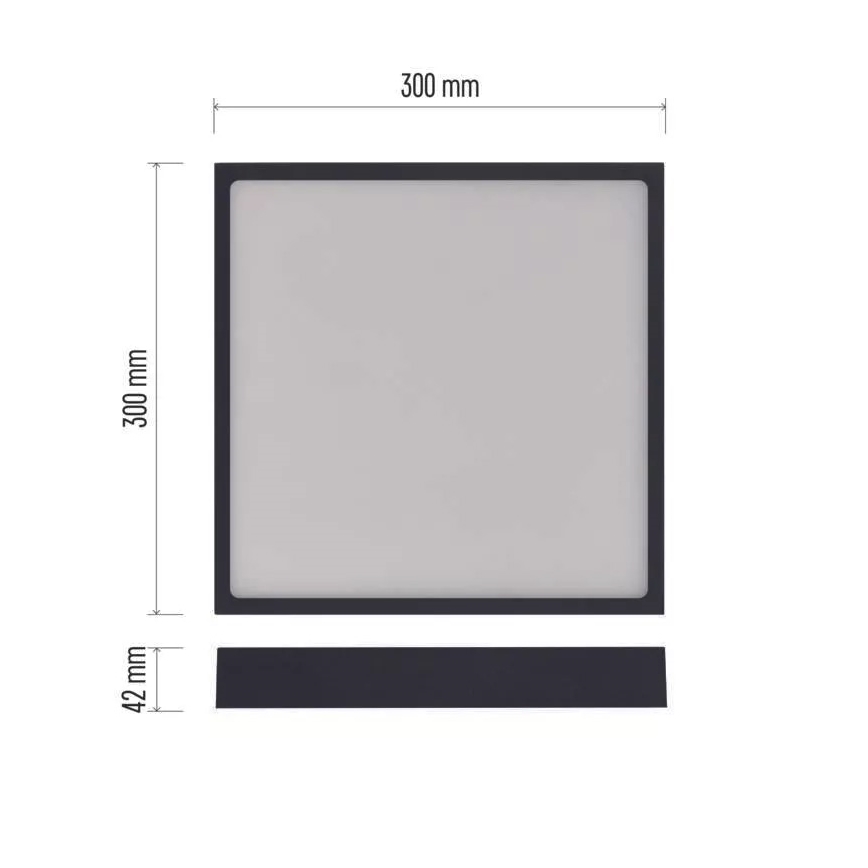 LED loftlampe NEXXO LED/28,5W/230V 3000/3500/4000K 30x30 cm sort
