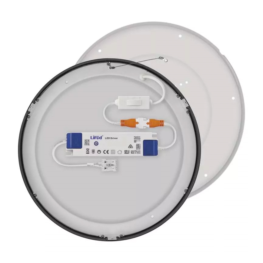 LED loftlampe NEXXO LED/28,5W/230V 3000/3500/4000K diam. 30 cm sort