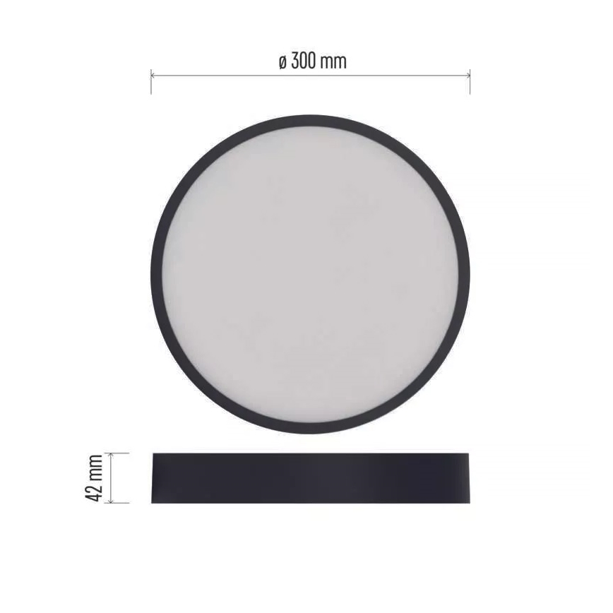 LED loftlampe NEXXO LED/28,5W/230V 3000/3500/4000K diam. 30 cm sort