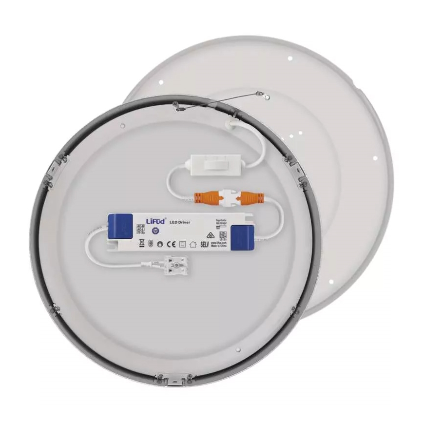LED loftlampe NEXXO LED/28,5W/230V 3000/3500/4000K diameter 30 cm skinnende krom