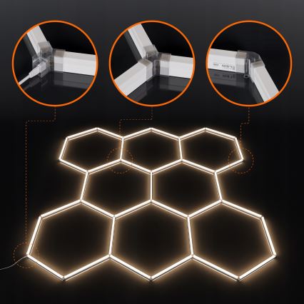 LED loftlampe HEXAGON LED/280W/85-265V 4000K 313x298 cm CRI 90 IP54 hvid