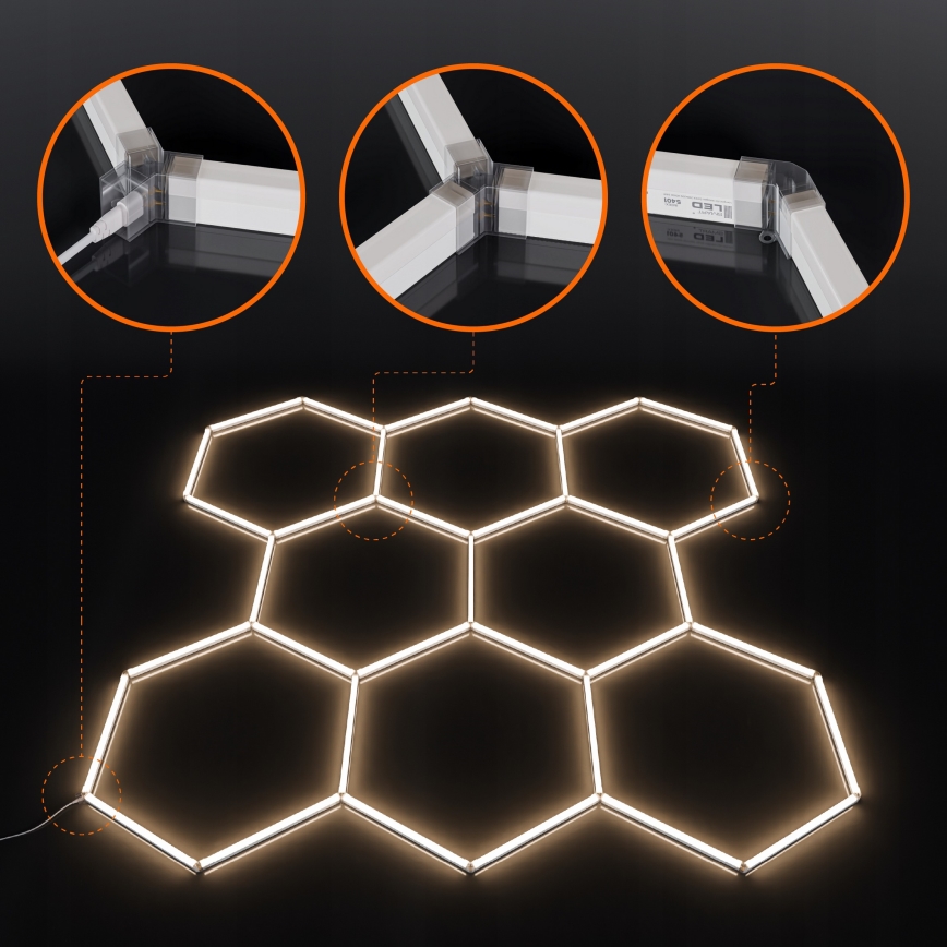 LED loftlampe HEXAGON LED/280W/85-265V 4000K 313x298 cm CRI 90 IP54 hvid