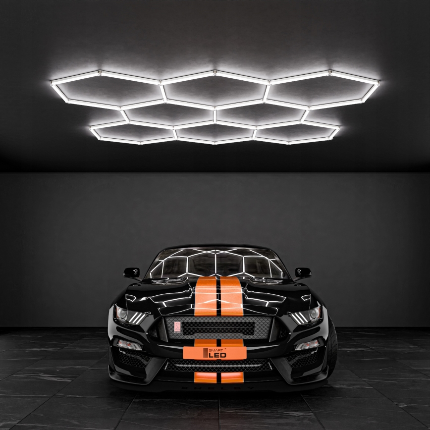 LED loftlampe HEXAGON LED/280W/85-265V 6500K 313x298 cm CRI 90 IP54 hvid