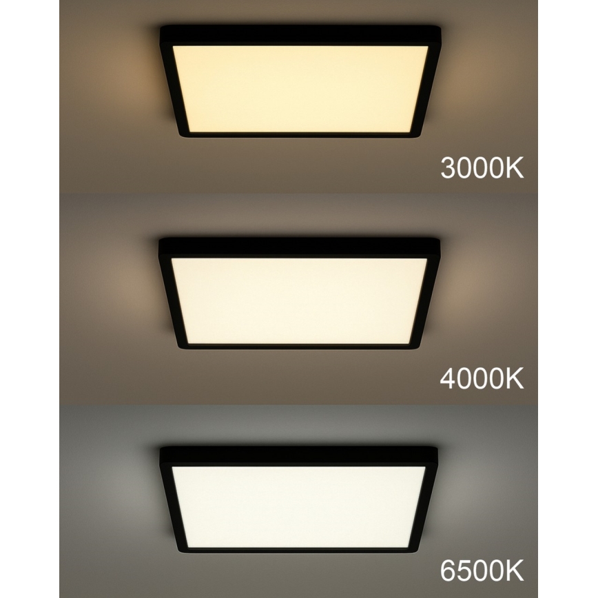 LED loftlampe LED/32W/230V 3000/4000/6500K 40x40 cm sort
