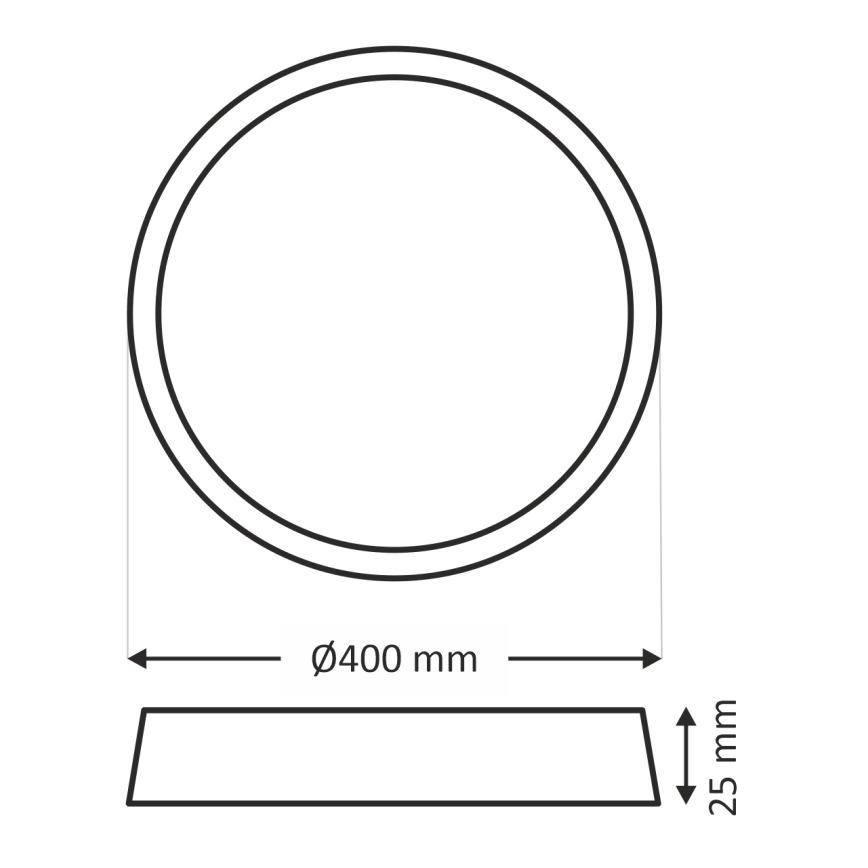 LED loftlampe LED/32W/230V 3000/4000/6500K Ø 40 cm sort