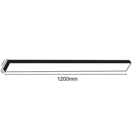 LED loftlampe LED/32W/230V 4000K 120x13 cm sort