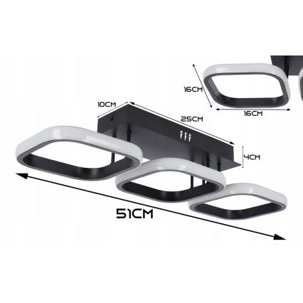 LED loftlampe LED/33W/230V sort