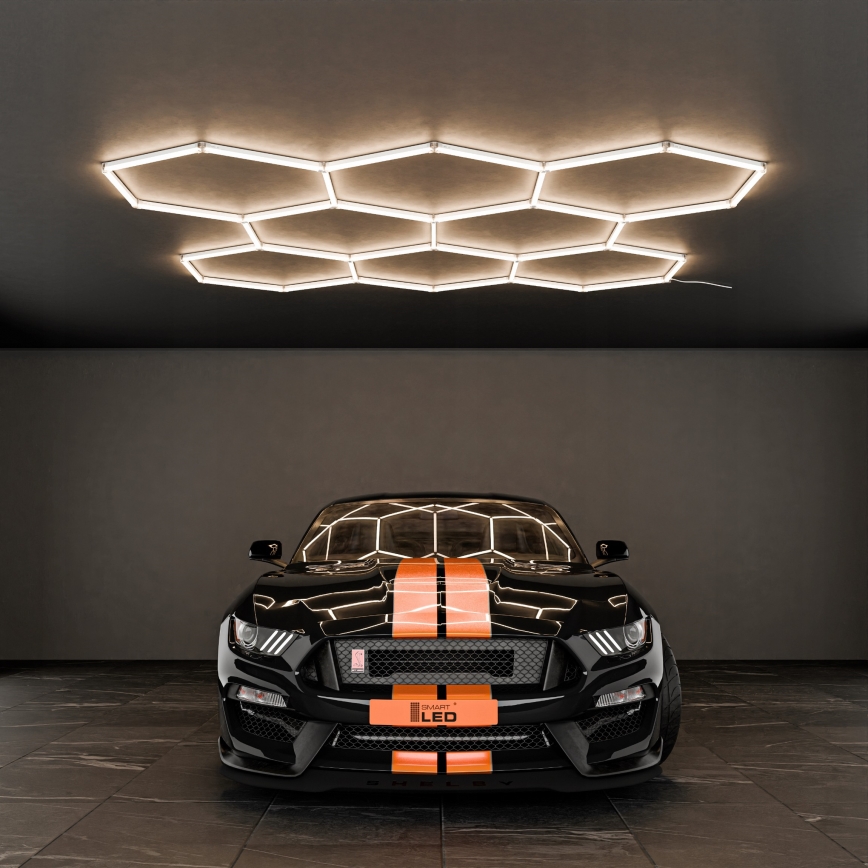 LED loftlampe HEXAGON LED/350W/85-265V 4000K 313x298 cm CRI 90 IP44 hvid